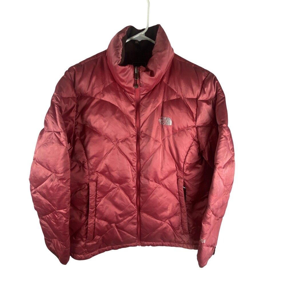 The North Face Down Puffer Jacket Womens XL Pink Quilted 550 Fill Zip Warm